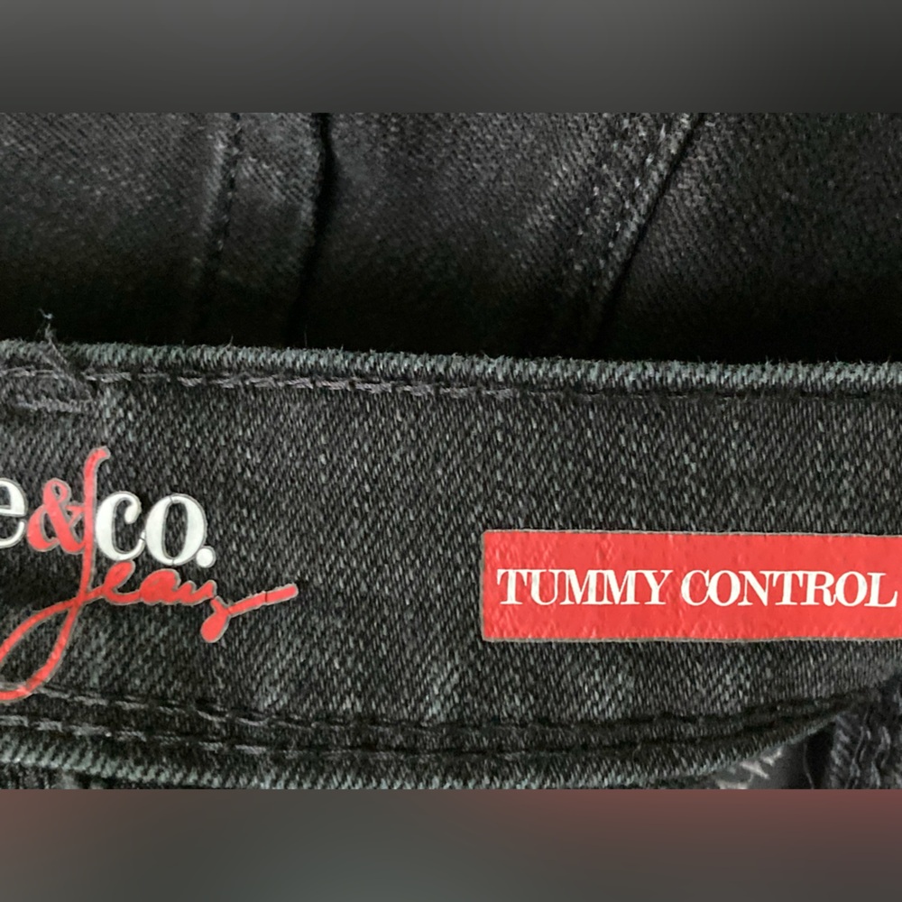 Women’s Tummy Control Straight Leg Black Jeans - Picture 7 of 8